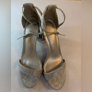 Dream Pairs Silver Sparkle Heels